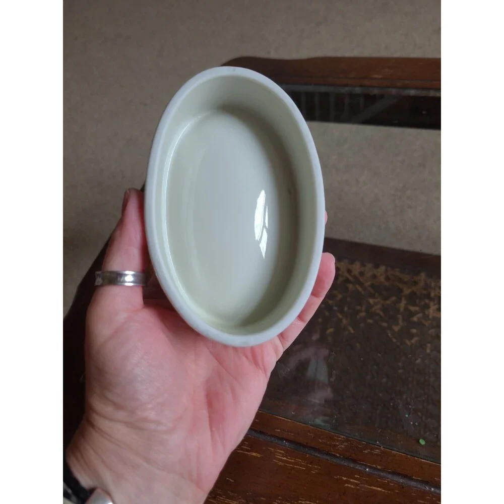 Vintage Porcelain Bathroom Set Gold Stripe Japan Cup Soap Dish